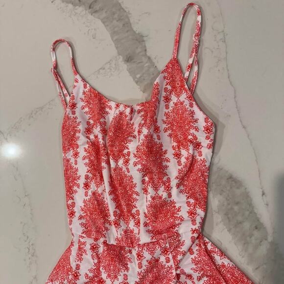 Boho Inspired Tie Back Sleeveless Pink Short Romper Women's XS Summer Vacation - Picture 3 of 8